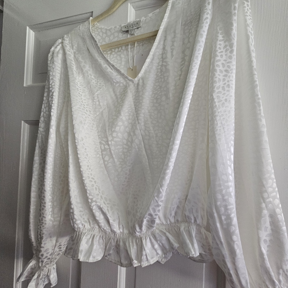 Elegant White V-Neck Blouse